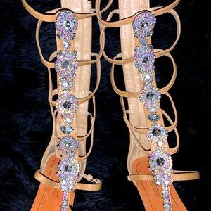 Gladiator’s with bling & are comfortable🙂